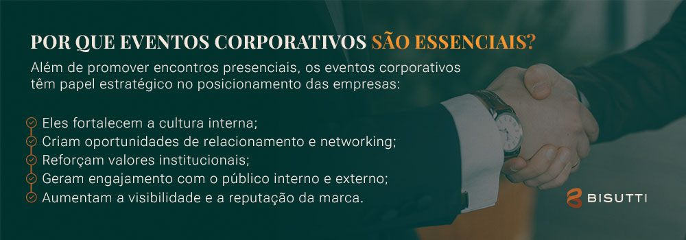 Elementos que não podem faltar em um evento corporativo de alto nível INFOGRÁFICO - POR QUE EVENTOS CORPORATIVOS SÁO ESSENCIAIS